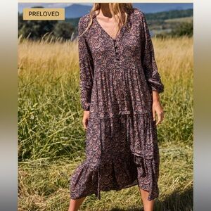 Faherty Isabella Dress Artisan Block Print NWT L